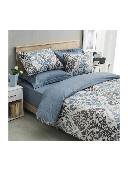 Charalambidis Textiles Sheet Double 200x260cm. Double Blue