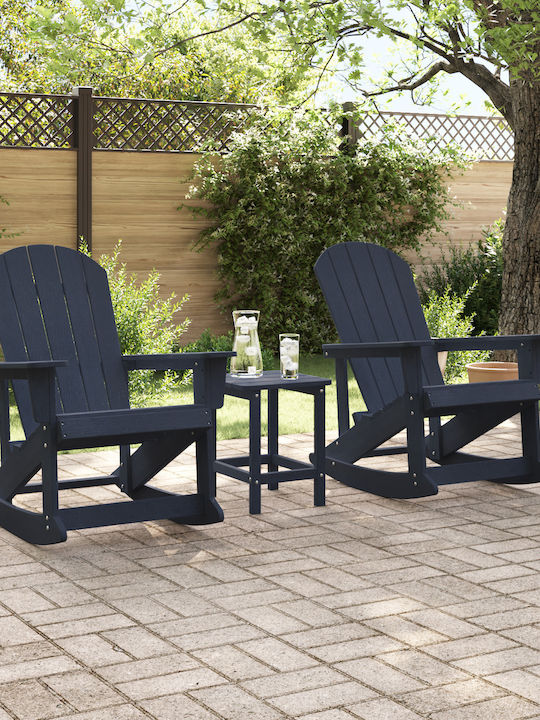 Rocking Chair Wooden Adirondack Navy Blue 2pcs 73.5x92x90cm
