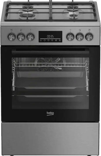 Beko Aragaz 72lt cu Plite pe Gaz Natural L60cm. Inox