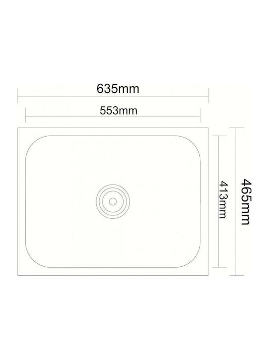 Inter Ceramic Ένθετος Νεροχύτης Inox Μ63.5xΠ46.5cm Ασημί