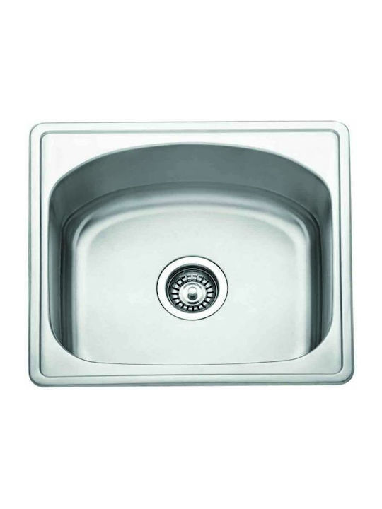 Gloria Tetras 363 Ένθετος Νεροχύτης Inox Σατινέ Μ36xΠ34.5cm Ασημί
