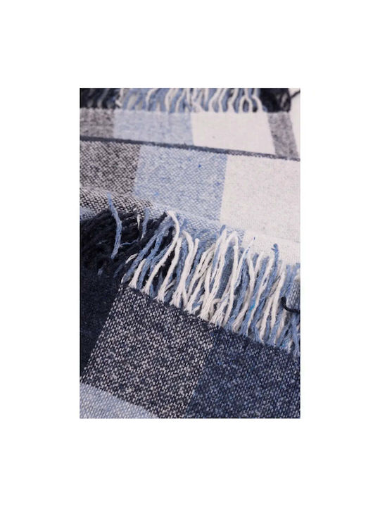 Palermo Blue Wool Blanket 140/200 Cm Blue