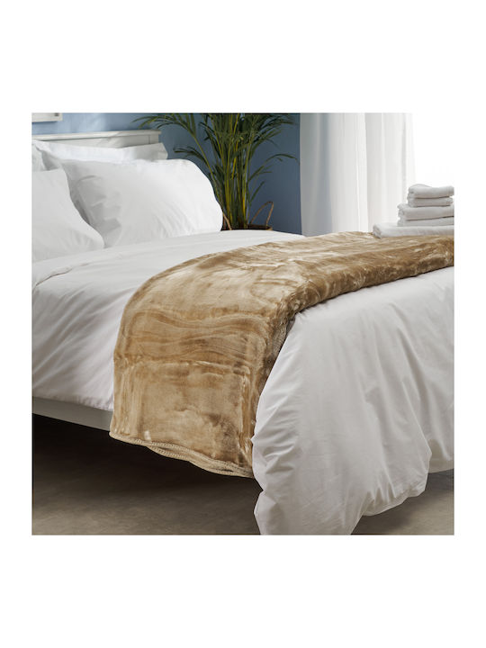 Charalambidis Textiles Κουβέρτα Βελουτέ Μονή 160x220εκ. Πετρόλ