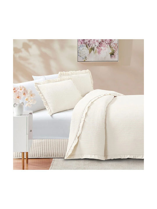 Liolios Home Armony Pillowcase Set Quilted Cream 50x70cm.