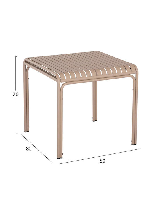 Rachel Sitting Room Outdoor Free Standing Aluminum Table Champagne 79x79x75cm