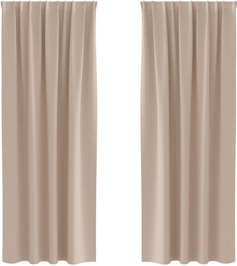 vidaXL Set of Window Curtains with Tunnel Brown 140x260cm
