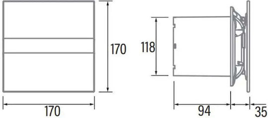 Cata Ε-120G Lüfter für das Badezimmer 120mm Weiß