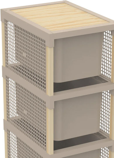 Sertar de depozitare Fixwood din lemn masiv cu 3 sertare L41xW30.5xH81buc