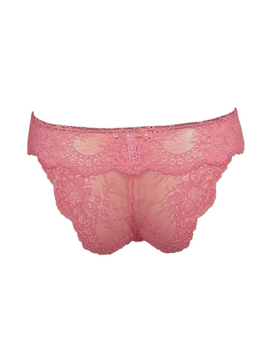 Γυναικεία Slip 3Pack με Δαντέλα Ροζ