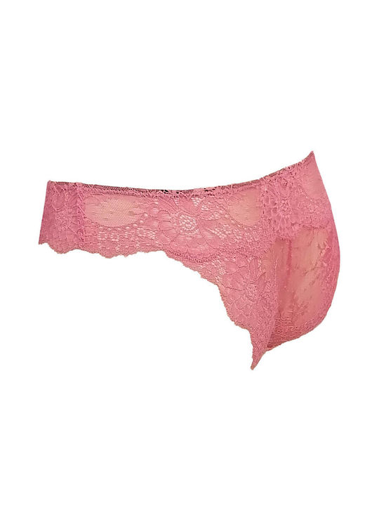 Γυναικεία Slip 3Pack με Δαντέλα Ροζ