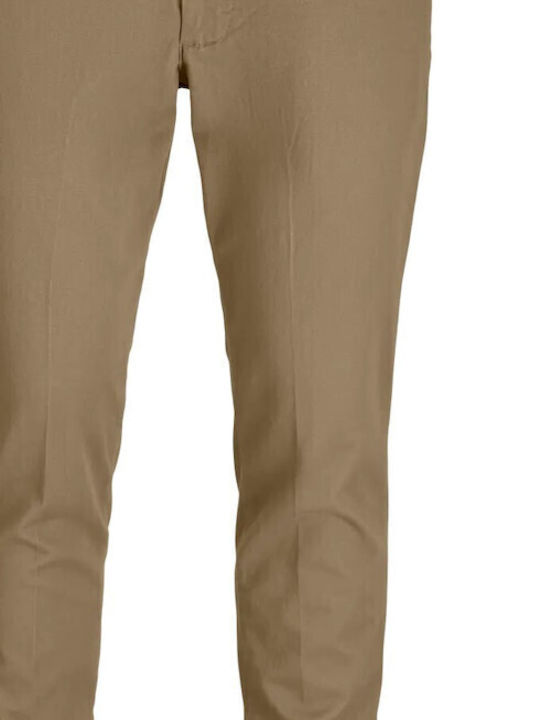 Hose Chino Elastisch in Schlanker Passform Beige