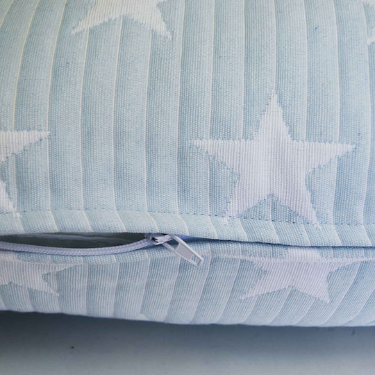 Kids Throw Pillow Floor Children's Box Zakar Star Light Blue 50x50x10 Zipper