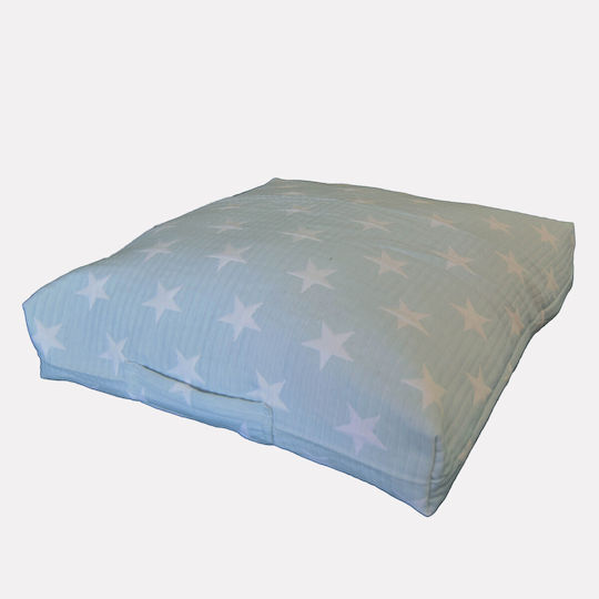 Kids Throw Pillow Floor Children's Box Zakar Star Light Blue 50x50x10 Zipper