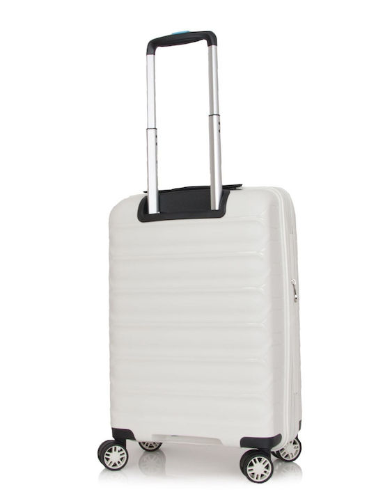 Dielle Cabin Travel Suitcase Hard White with 4 Wheels Height 55cm