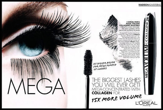 L'Oreal Paris Mega Volume Collagen 24h Mascara for volume Extra Black 9ml