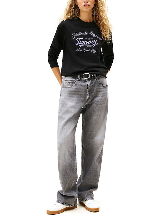 Essential Logo Long Women's Sweatshirt Black - Purple