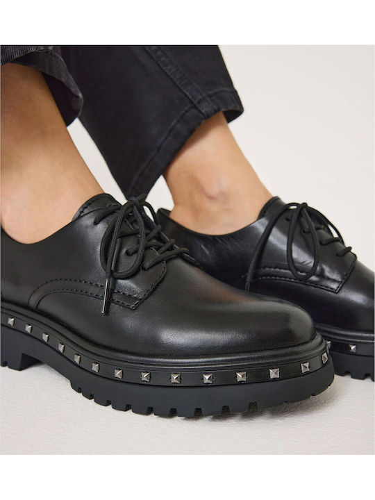 Women's Synthetic Leather Oxford Shoes Black