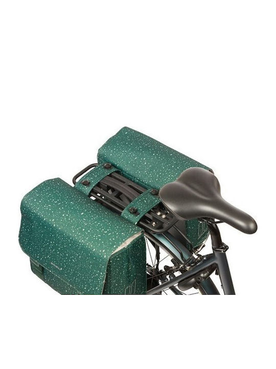 Basil Double Bicycle Rack Bag Green