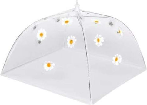 Umbrelă Pentru Alimente Dimensiuni 36 X 36 X 36 Cm Din Dantelă Flori Mici Albe