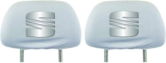 Καλύμματα Προσκεφάλων Αυτοκινήτου Set 2 Headrest Λευκά