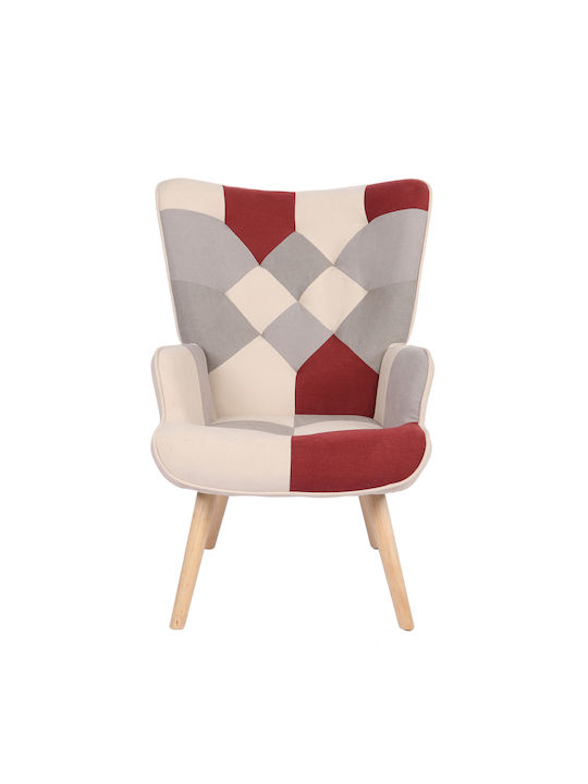 Briar Bergère Bordeaux/Grey Patchwork 73x69x96cm