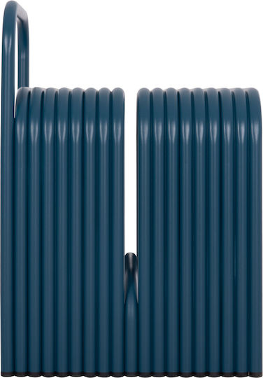 Hocker Für das Wohnzimmer mit Rückenlehne Metall Intrepid Blue 40x38x55cm