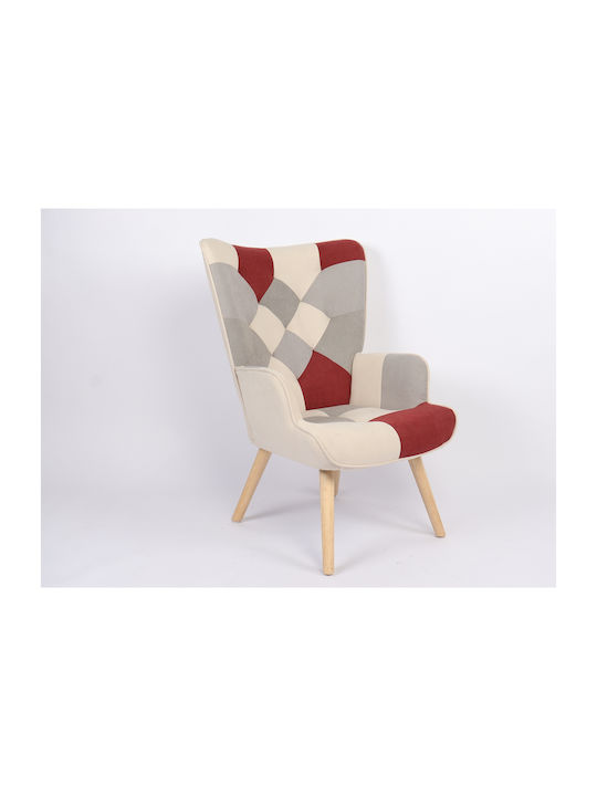 Briar Bergère Bordeaux/Grey Patchwork 73x69x96cm