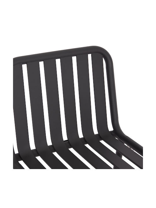 Stool Bar with Backrest Metallic Rachel Gray