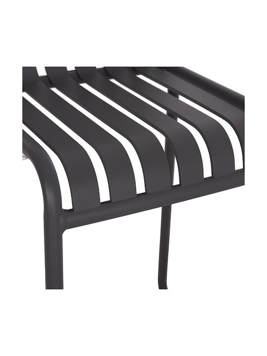 Stool Bar with Backrest Metallic Rachel Gray