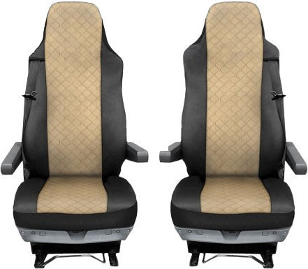 Предни Калъфи За Автомобилни Седалки Кожа Mercedes-Benz Atego / Axor / Actros Бежови