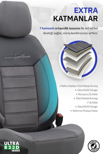 Luxury Velour Upholstery Orthopedic Covers Front Rear Seats