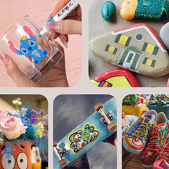 Acrylic Markers 1.2mm Multicolour 48pcs