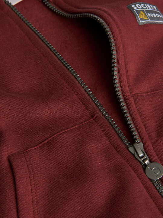 Kids Sweatshirt Cardigan with Hood and Pockets Brown