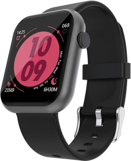 RFIT Aluminium Smartwatch with Heart Rate Monitor (Black)