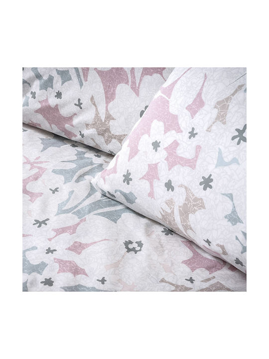 Beauty Home Art 12252 Pillowcase Set with Envelope Cover Grey, Pink 52x72cm.