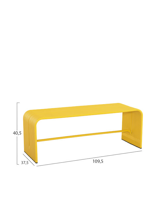 Intrepid Outdoor Metal Yellow Bench 105.5x38x42cm