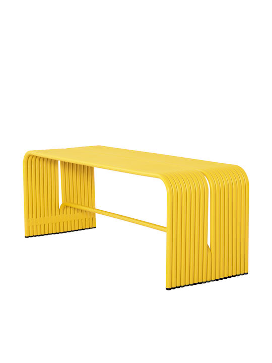Intrepid Outdoor Metal Yellow Bench 105.5x38x42cm