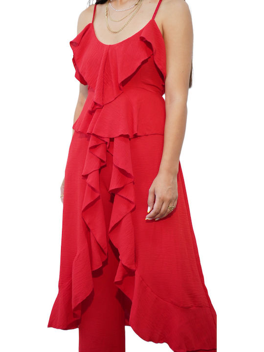 Damen Red Set mit Hose