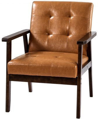Dining Room Artificial Leather Chair Brown