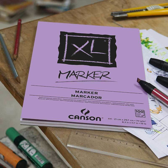 Canson Bloc de Desen XL Marker Α3 70gr 100φύλλα A3 29.7x42cm