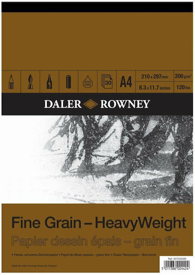 Daler Rowney Sketch Pad Fine Grain Heavyweight A4 200gr 30 Sheets