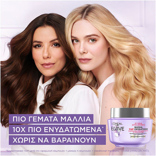 L'Oreal Paris Elvive Hydra Hyaluronic Hair Care Set for Hydration for Dry Hair with Shampoo, Mask and Conditioner 3pcs