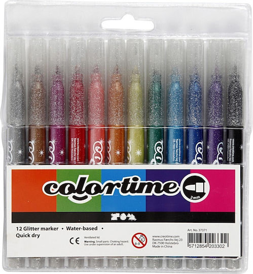 Colortime Markere de Desen 4.2mm Glitter 12buc