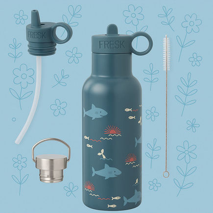 Fresk Kids Water Bottle Thermos Stainless Steel with Straw Blue 500ml