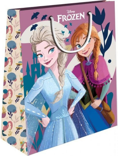 The Littlies Paper Bag for Gift with Theme "Frozen" Purple 18x11x23cm.