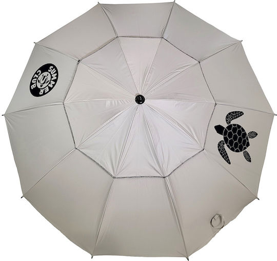 Summer Club Folding Beach Umbrella Diameter 2m Black/Beige