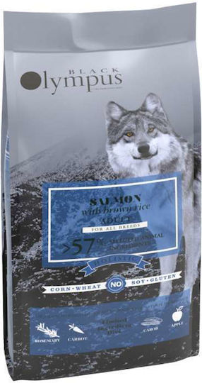 Black Olympus 12kg Trockenfutter ohne Gluten, mit wenig Getreide für erwachsene Hunde mit Lachs und Brauner Reis