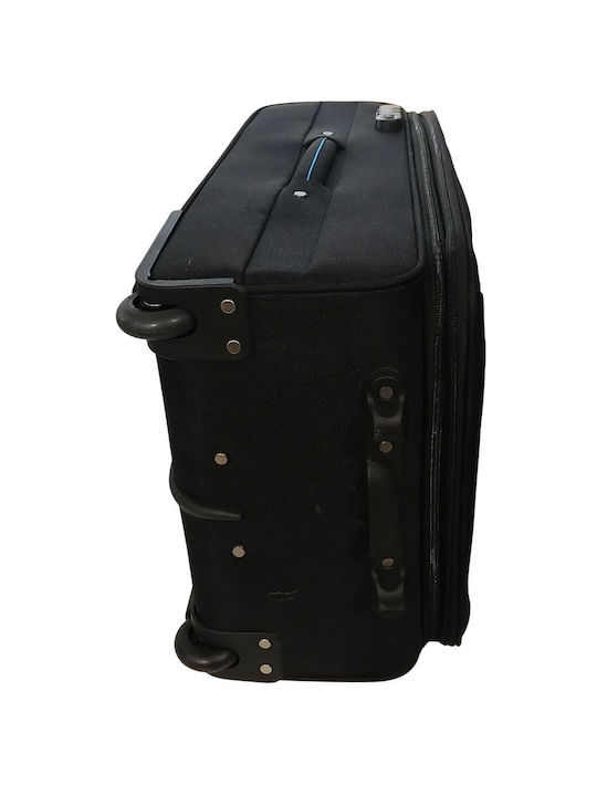 Bartuggi 722-107 Medium Fabric Black Suitcase With 2 Wheels Height 63cm