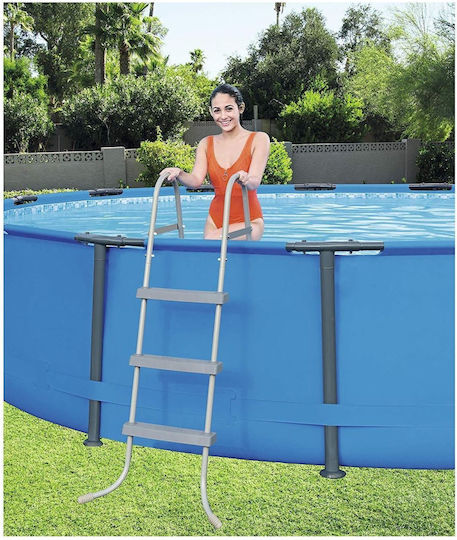 Bestway Piscină Rotundă PVC 14.97lt Cu Cadru Metalic 457x40.5cm Albastră