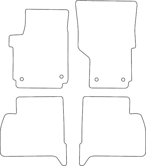 Moltico Σετ Μπροστινά και Πίσω Πατάκια Universal 4τμχ Volkswagen Amarok 2010 Μαύρα